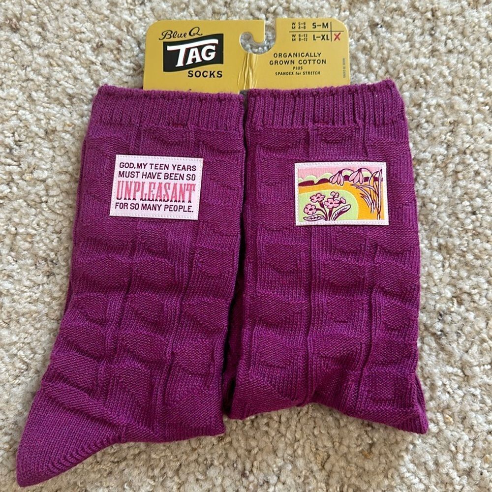 NWT Blue Q Tag Socks